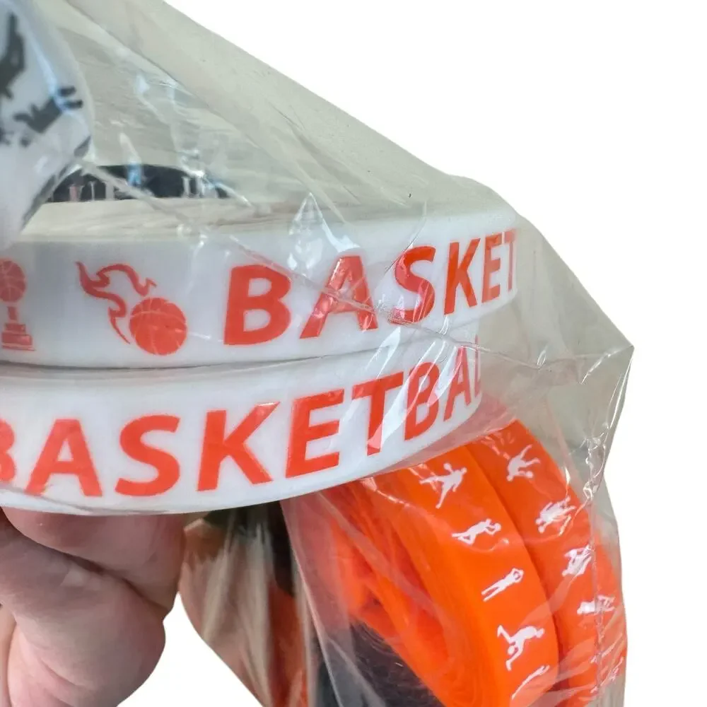 New In Box Basketball Silicone Bracelets Orange Mesh Bags Gift Tags‎ 360 Pieces